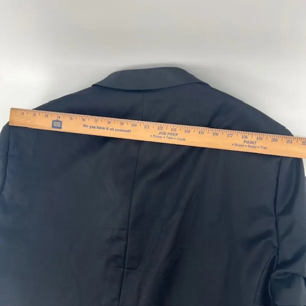 Indochino Wool Cashmere Tuxedo Suit Cumberbund Suspenders Black 50R 46x30 Formal
